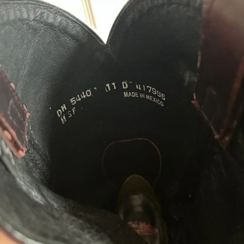Cattle Baron Deep Cherry Brown Western Cowboy Boot Mens Size 11 D Made in Mexico - Picture 9 of 12
